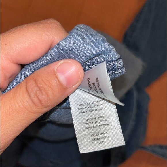 Rails Rosalee Tie-Neck Chambray Shirt Women’s Size XS - Picture 7 of 9